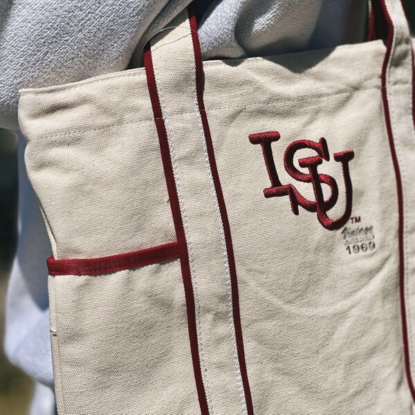 Vintage ISU Uptown Canvas Snap Tote Bag